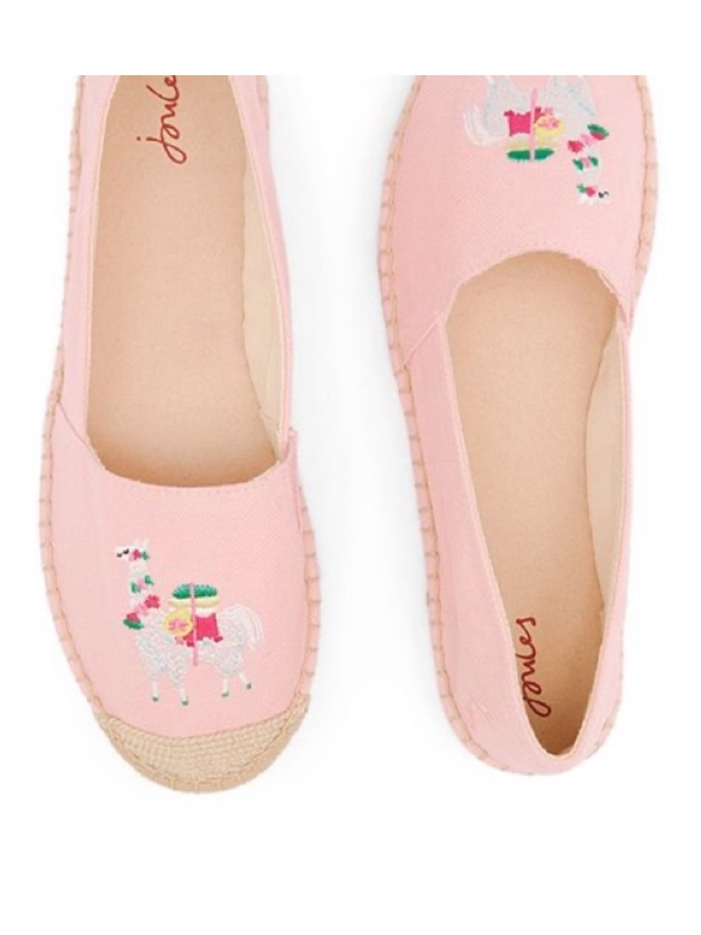 JOULES Pink Carousel Lama Espadrilles Slip On Flats 8